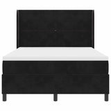Letto a molle con materasso con led Nero 140 x 200 cm Velluto