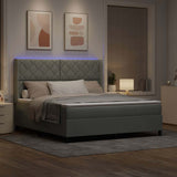 Letto a molle con testiera Grigio chiaro 180 x 200 cm Velluto