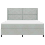 Letto a molle con testiera Grigio chiaro 180 x 200 cm Velluto