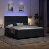 Letto a molle con materasso Grigio scuro 180 x 200 cm Velluto