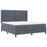 Letto a molle con materasso Grigio scuro 180 x 200 cm Velluto