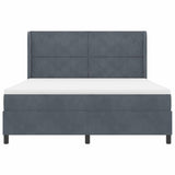 Letto a molle con materasso Grigio scuro 180 x 200 cm Velluto