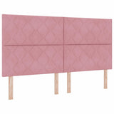 Letto a molle con materasso con led Rosa 180 x 200 cm Velluto