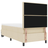 Letto a molle con materasso Crema 90 x 190 cm Tessuto