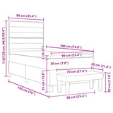 Letto a molle con materasso Crema 90 x 190 cm Tessuto