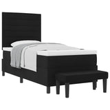 Letto a molle con testiera Nero 100 x 200 cm Tessuto