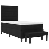 Letto a molle con testiera Nero 100 x 200 cm Tessuto