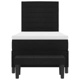 Letto a molle con testiera Nero 100 x 200 cm Tessuto