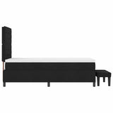 Letto a molle con testiera Nero 100 x 200 cm Tessuto