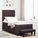 Letto a molle con testiera Marrone Scuro 100 x 200 cm Tessuto