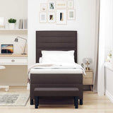 Letto a molle con testiera Marrone Scuro 100 x 200 cm Tessuto