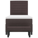 Letto a molle con testiera Marrone Scuro 100 x 200 cm Tessuto