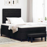 Letto a molle con materasso Nero 120 x 190 cm Tessuto