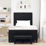 Letto a molle con materasso Nero 120 x 190 cm Tessuto