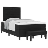 Letto a molle con materasso Nero 120 x 190 cm Tessuto