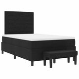 Letto a molle con materasso Nero 120 x 190 cm Tessuto