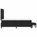 Letto a molle con materasso Nero 120 x 190 cm Tessuto