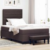 Letto a molle con testiera Marrone Scuro 120 x 190 cm Tessuto