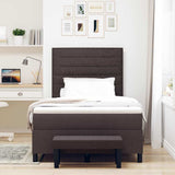 Letto a molle con testiera Marrone Scuro 120 x 190 cm Tessuto