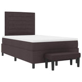 Letto a molle con testiera Marrone Scuro 120 x 190 cm Tessuto