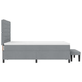 Letto a molle con materasso Grigio chiaro 140 x 190 cm Tessuto