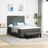 Letto a molle con cuscino Grigio scuro 140 x 190 cm Tessuto