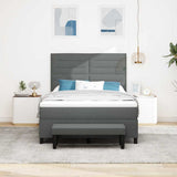 Letto a molle con cuscino Grigio scuro 140 x 190 cm Tessuto