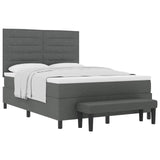 Letto a molle con cuscino Grigio scuro 140 x 190 cm Tessuto