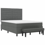 Letto a molle con cuscino Grigio scuro 140 x 190 cm Tessuto