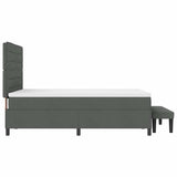 Letto a molle con cuscino Grigio scuro 140 x 190 cm Tessuto