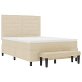 Letto a molle con materasso Crema 140 x 190 cm Tessuto