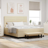 Letto a molle con cuscino Crema 180 x 200 cm Tessuto