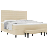 Letto a molle con cuscino Crema 180 x 200 cm Tessuto
