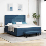 Letto a molle con testiera Blu 180 x 200 cm Tessuto