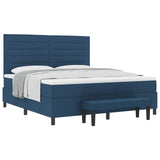 Letto a molle con testiera Blu 180 x 200 cm Tessuto