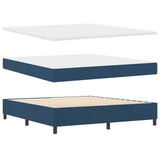 Letto a molle con testiera Blu 180 x 200 cm Tessuto