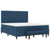 Letto a molle con testiera Blu 180 x 200 cm Tessuto