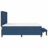 Letto a molle con testiera Blu 180 x 200 cm Tessuto