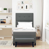 Letto a molle con materasso Grigio scuro 90 x 190 cm Tessuto