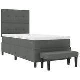 Letto a molle con materasso Grigio scuro 90 x 190 cm Tessuto
