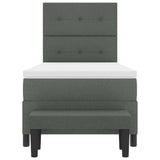 Letto a molle con materasso Grigio scuro 90 x 190 cm Tessuto