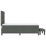 Letto a molle con materasso Grigio scuro 90 x 190 cm Tessuto