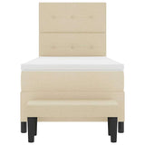 Letto a molle con testiera Crema 100 x 200 cm Tessuto