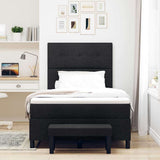 Letto a molle con materasso Nero 120 x 190 cm Tessuto
