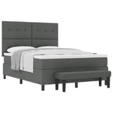 Letto a molle con cuscino Grigio scuro 140 x 190 cm Tessuto