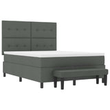 Letto a molle con cuscino Grigio scuro 140 x 190 cm Tessuto