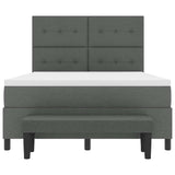 Letto a molle con cuscino Grigio scuro 140 x 190 cm Tessuto