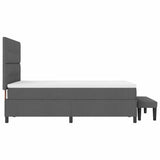 Letto a molle con cuscino Grigio scuro 140 x 190 cm Tessuto