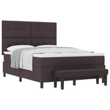 Letto a molle con testiera Marrone Scuro 140 x 200 cm Tessuto