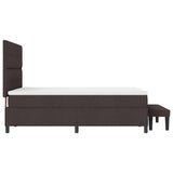 Letto a molle con testiera Marrone Scuro 140 x 200 cm Tessuto